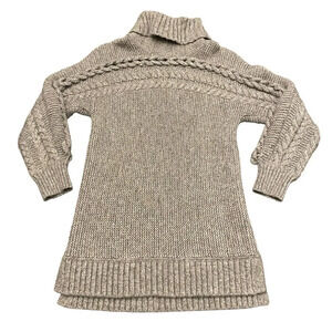 Simply Vera Wang Women Pullover Turtleneck Sweater Gray Cable Knit Long Sleeve S